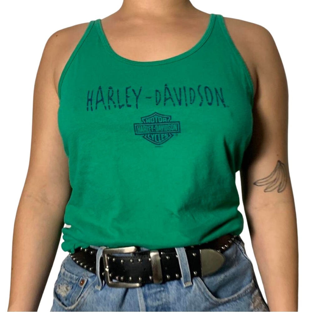 2005 Green Harley Davidson Tank Top - Large